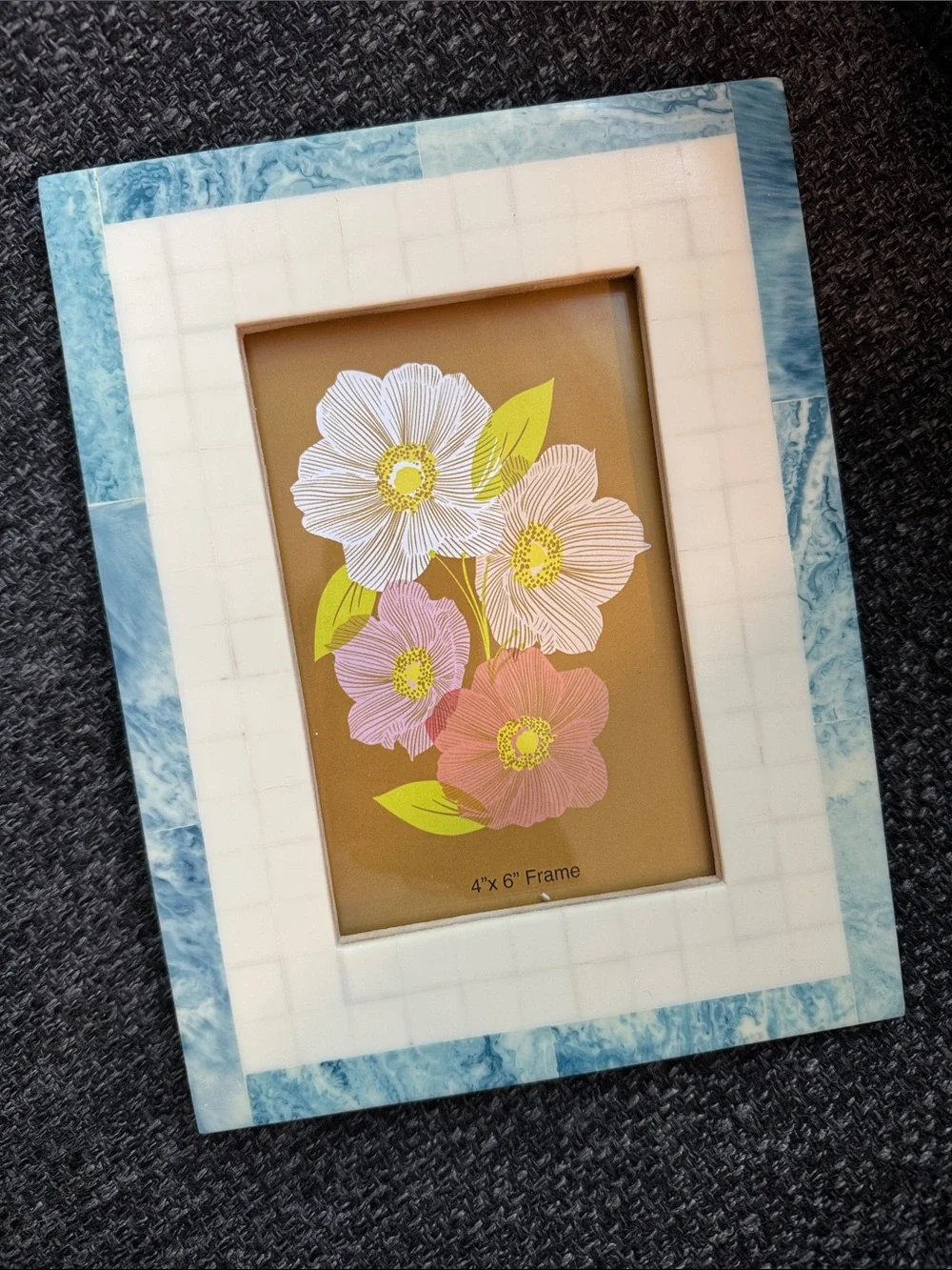 Blue & White 4x6 Decorative Photo Frame - NWT
